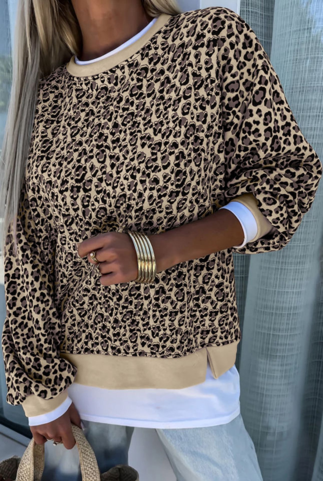 LEOPARD CREW NECK