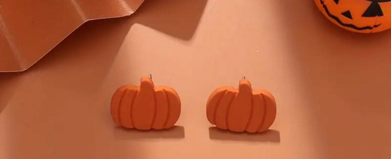 SOLID ORANGE PUMKIN EARRINGS