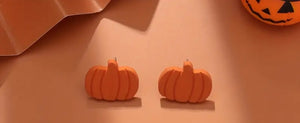 SOLID ORANGE PUMKIN EARRINGS