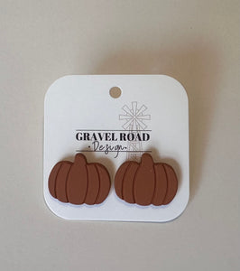 BROWN PUMKIN EARRINGS