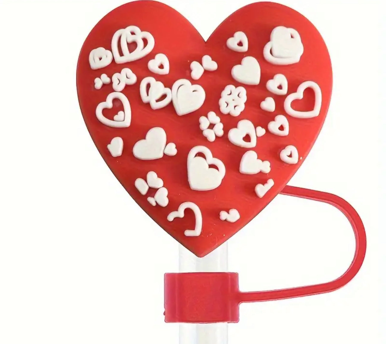 RED HEART STRAW TOPPER