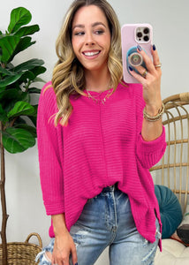 HOT PINK TEXTURED TOP